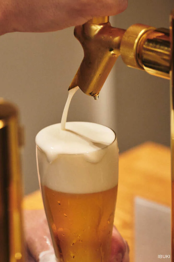 フード 生ビールをジョッキに注ぐカット
